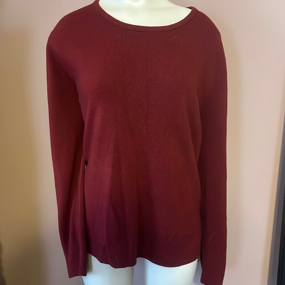 Maroon Long Sleeve Autumn Sweater